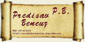 Predisav Bencuz vizit kartica